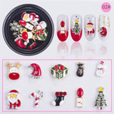 Christmas Bell Tree Nail Sticker Rhinestone Metal Rivets DIY Jewelry