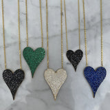 Colorful CZ Heart Necklace with Micro Pave Zirconia