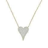 Colorful CZ Heart Necklace Women's Jewelry