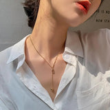Classic G-Letter Tassel Titanium Steel Necklace For Woman Jewelry