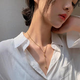 Classic G-Letter Tassel Titanium Steel Necklace For Woman Jewelry