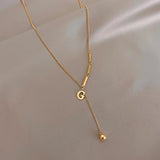 Classic G-Letter Tassel Titanium Steel Necklace For Woman Jewelry