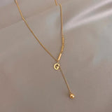 Classic G-Letter Tassel Titanium Steel Necklace For Woman Jewelry