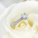 1Ct Hearts Arrows Zircon Wedding Ring for Women