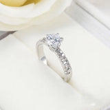 1Ct Hearts Arrows Zircon Wedding Ring for Women