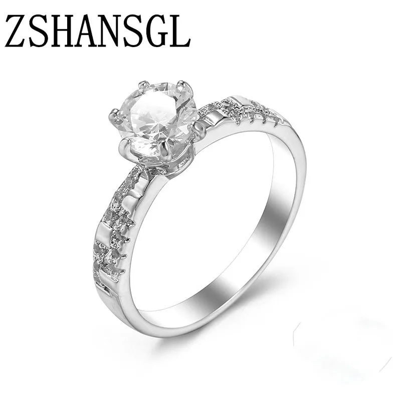 1Ct Hearts Arrows Zircon Wedding Ring for Women