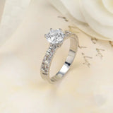 1Ct Hearts Arrows Zircon Wedding Ring for Women