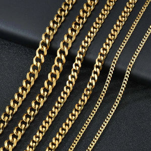 Stainless Steel Long Necklace - Classic Men Necklace 3-7 MM
