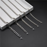 Stainless Steel Long Necklace - Classic Men Necklace 3-7 MM