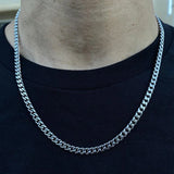 Stainless Steel Long Necklace - Classic Men Necklace 3-7 MM