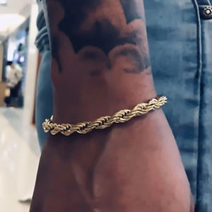 Stainless Steel Rope Chain Bracelet for Men 3/4/5/6mm Width