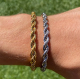 Stainless Steel Rope Chain Bracelet for Men 3/4/5/6mm Width