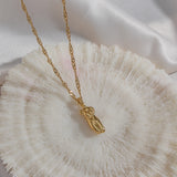 Abstract Female Face Boday Lover Hug Stainless Steel Necklace
