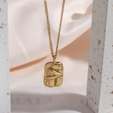 Abstract Female Face Boday Lover Hug Stainless Steel Necklace