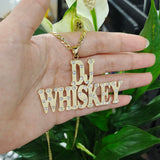 Crystal Big Pendant Letters Necklace with Zirconia