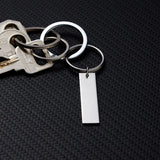 Engraved Keychain Stainless Steel Logo Keychain for Couples Family