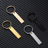 Engraved Keychain Stainless Steel Logo Keychain for Couples Family