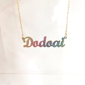 Colorful Name Necklace Stainless Steel Choker Women Gift