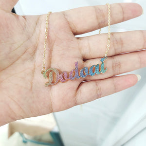 Colorful Name Necklace Stainless Steel Choker Women Gift