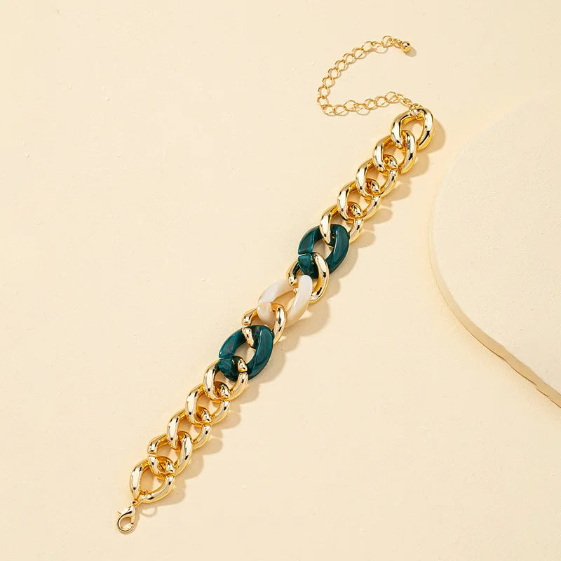 Customed Jewelry Acrylic Bracelet Cuban Chain Couple Bracelet