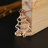 Personalized Christmas Pendant Necklace Stainless Steel Crystal Tree Necklaces