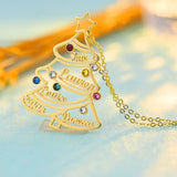 Personalized Christmas Pendant Necklace Stainless Steel Crystal Tree Necklaces