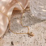 Mini Cross Pendant Necklace 18K Plated Small Crystal Cross Necklace For Women