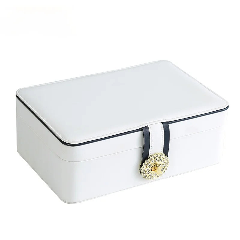 Double-Layer Jewelry Box PU Leather Jewelry Storage Box Large Space