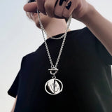 Double Sided Smiley Face Pendant Necklaces Street Stainless Steel