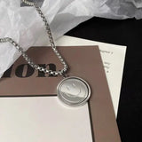 Double Sided Smiley Face Pendant Necklaces Street Stainless Steel