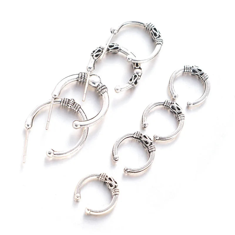 Goth Vintage Piercing Earrings Set for Women