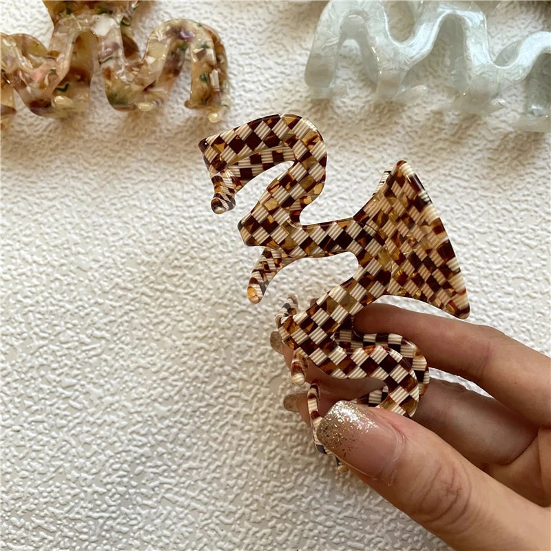 Vintage Acetate Hair Claws for Women Leopard Hair Pins Hair Clip