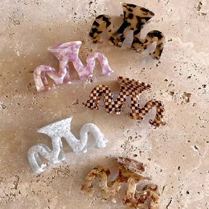 Vintage Acetate Hair Claws for Women Leopard Hair Pins Hair Clip