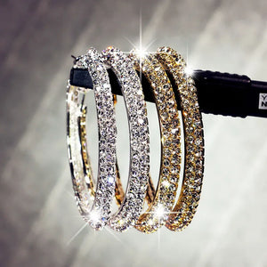 Zircon Big Round Hoop Earrings for Women