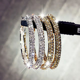 Zircon Big Round Hoop Earrings for Women