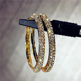 Zircon Big Round Hoop Earrings for Women