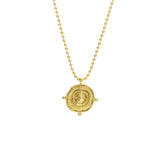 Sunflower Pendant Necklace Stainless Steel Beads Chain 18k Plated Choker