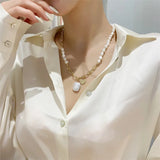 Europe America Natural Pearl Pendant Necklace Women Retro Party Jewelry