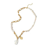 Europe America Natural Pearl Pendant Necklace Women Retro Party Jewelry