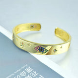 Irregular Zircon Bangle Plating 18K Real Preserving Bangle