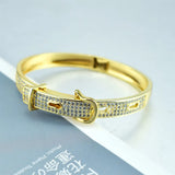 Irregular Zircon Bangle Plating 18K Real Preserving Bangle