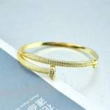 Irregular Zircon Bangle Plating 18K Real Preserving Bangle