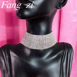 Shining Rhinestone Necklace Women's Adjustable Crystal Necklace