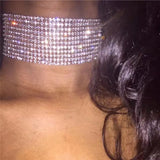 Shining Rhinestone Necklace Women's Adjustable Crystal Necklace