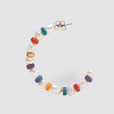 Exaggerated C Shape Pearl Earrings Women Beaded Earring