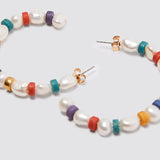 Exaggerated C Shape Pearl Earrings Women Beaded Earring