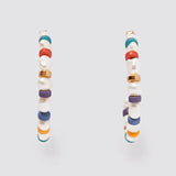 Exaggerated C Shape Pearl Earrings Women Beaded Earring