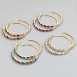 Metal Rhinestone Flower Earrings Banquet Hoops Women's Statement Earrings
