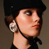 Crystal Heart Dangle Drop Stud Earrings for Women