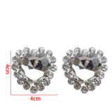 Crystal Heart Dangle Drop Stud Earrings for Women